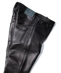 ジャパン ウォッシャブル カウハイド LAD GEAR 5ポケットパンツ - BLACK