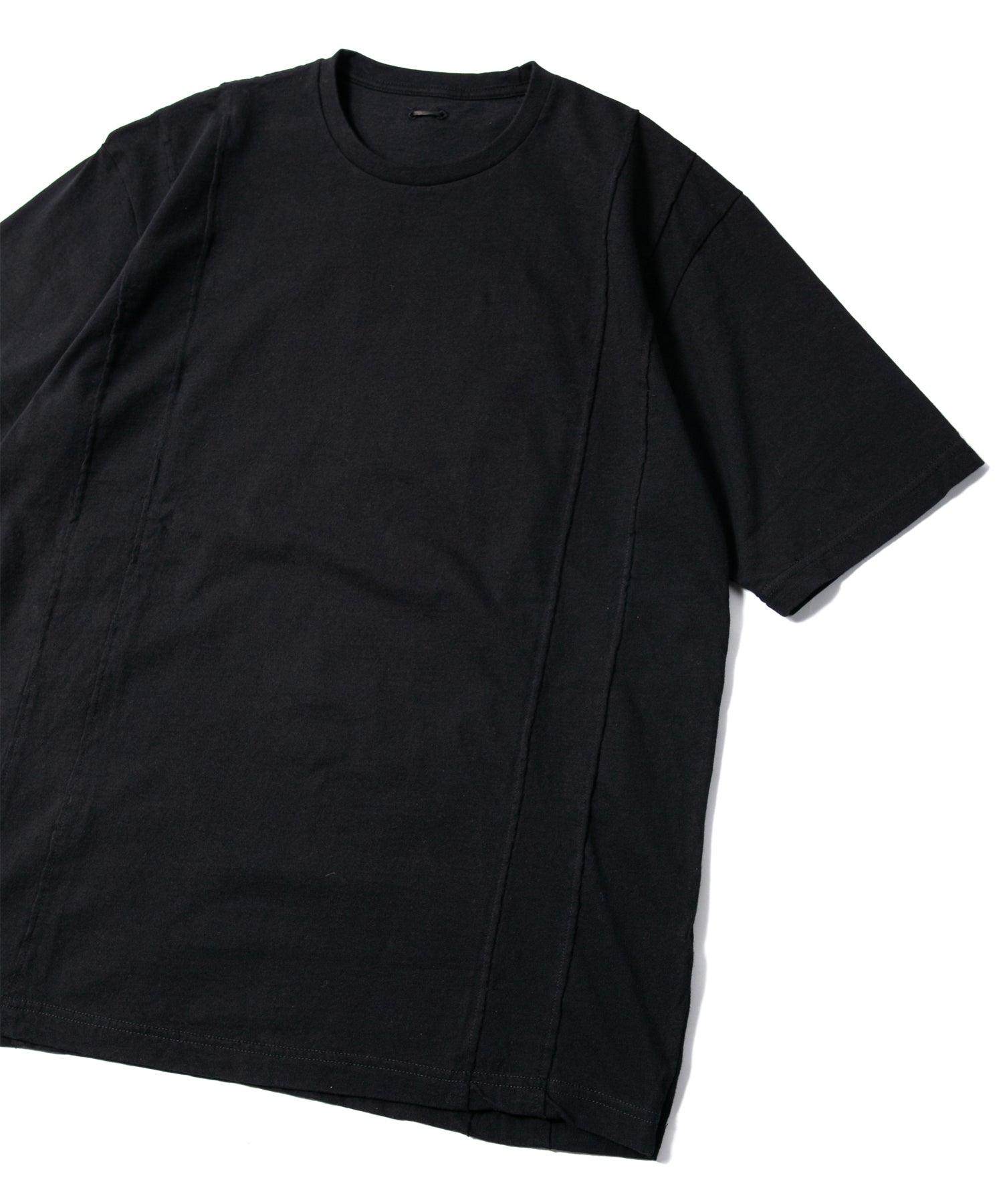 30/- ナチュラルソフト天竺 ワイド Tシャツ（オーバーサイズ） - BLACK