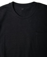 画像をギャラリービューアに読み込む, 30/-ナチュラルソフト天竺 胸ポケット クルーネック Tシャツ（ジャストフィット） - BLACK