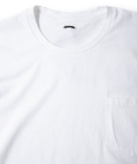 画像をギャラリービューアに読み込む, 30/-ナチュラルソフト天竺 胸ポケット クルーネック Tシャツ（ジャストフィット） - WHITE