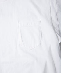 画像をギャラリービューアに読み込む, 30/-ナチュラルソフト天竺 胸ポケット クルーネック Tシャツ（ジャストフィット） - WHITE