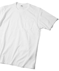 画像をギャラリービューアに読み込む, 30/-ナチュラルソフト天竺 胸ポケット クルーネック Tシャツ（ジャストフィット） - WHITE