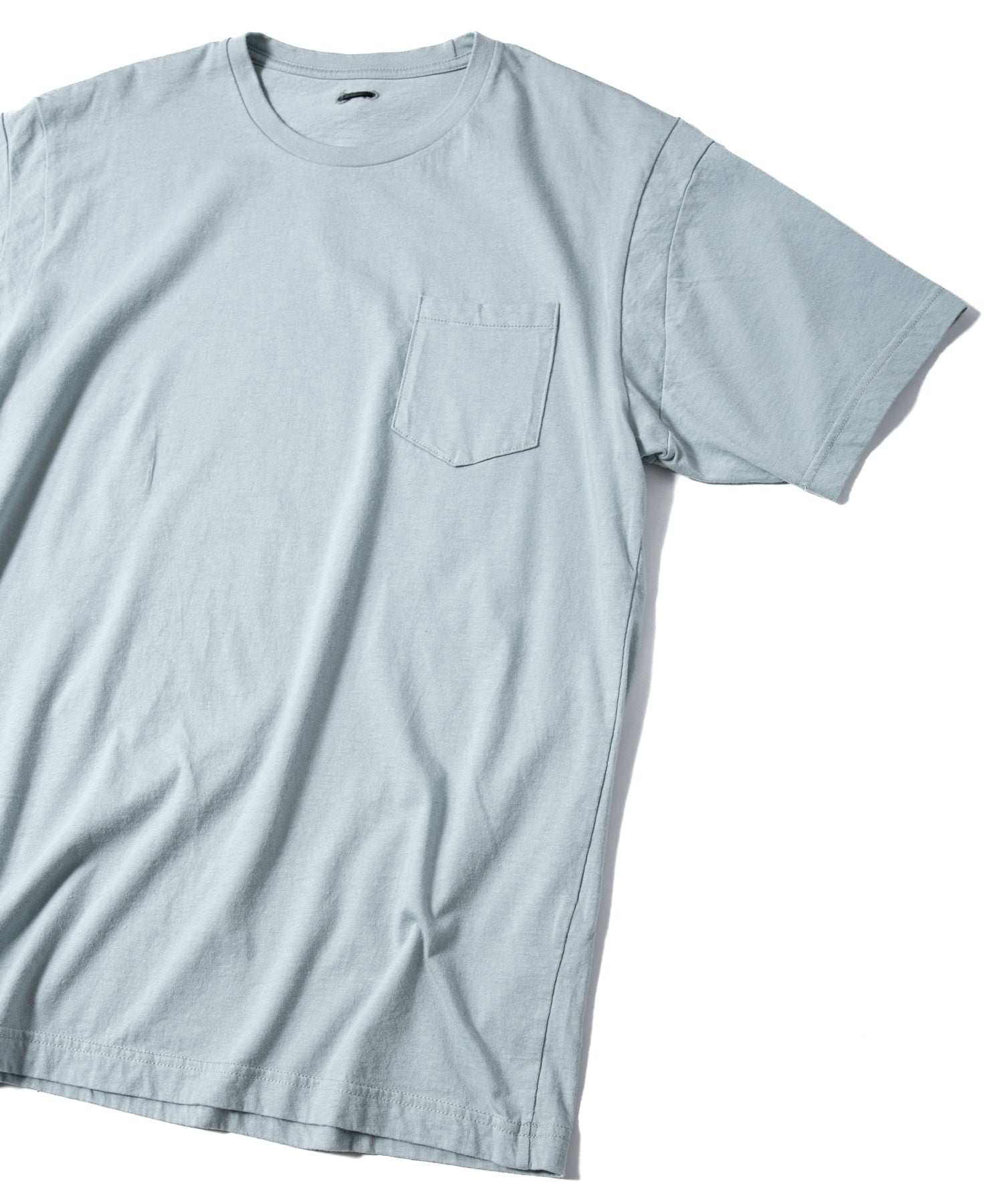 画像をギャラリービューアに読み込む, 30/-ナチュラルソフト天竺 胸ポケット クルーネック Tシャツ（ジャストフィット） - GRAY GREEN