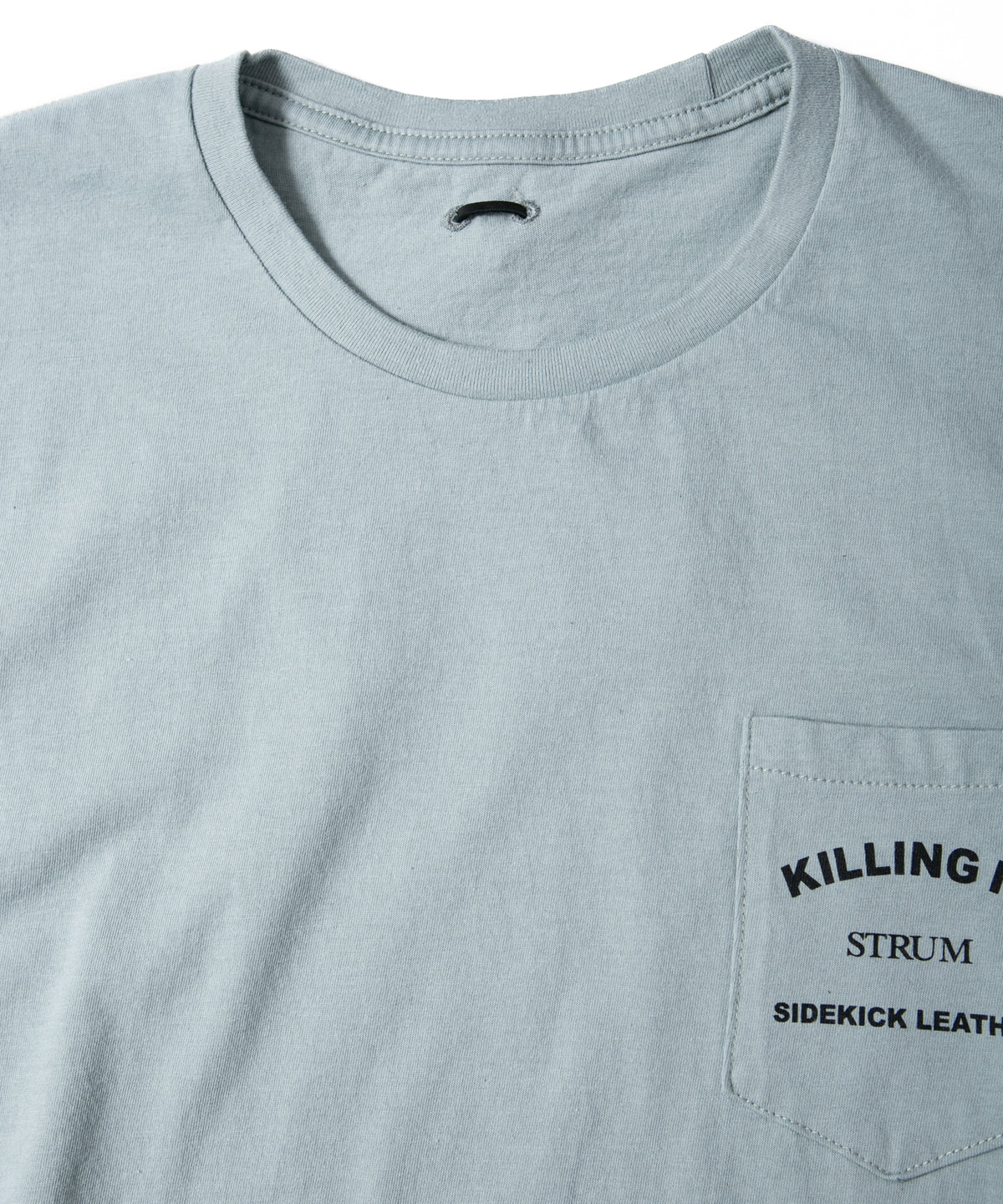 30/-ナチュラルソフト天竺 胸ポケット クルーネック プリントTシャツ（ジャストフィット） - GRAY GREEN