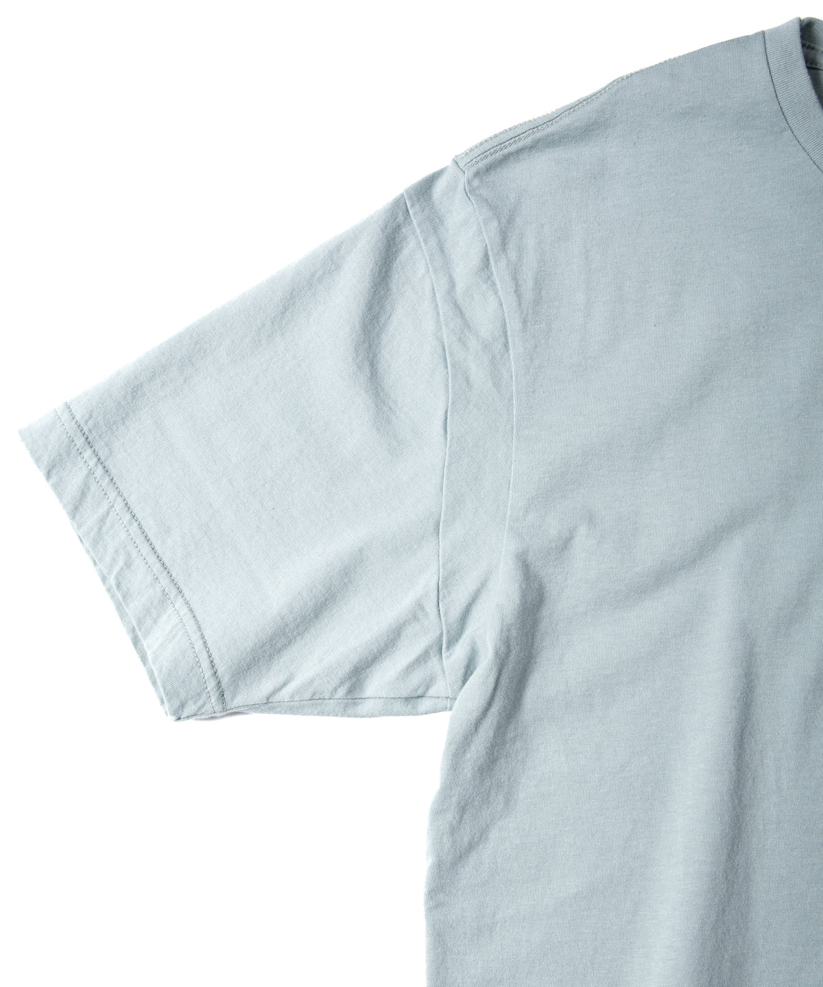 30/-ナチュラルソフト天竺 胸ポケット クルーネック プリントTシャツ（ジャストフィット） - GRAY GREEN