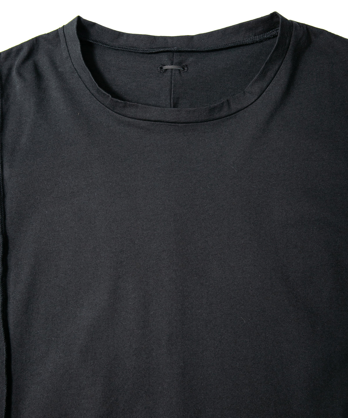 72/T オーガニックコットン 強撚 天竺 オーバーサイズ クルーネック Tシャツ  - BLACK