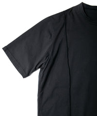 72/T オーガニックコットン 強撚 天竺 オーバーサイズ クルーネック Tシャツ  - BLACK