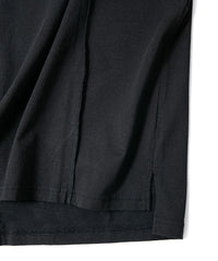 72/T オーガニックコットン 強撚 天竺 オーバーサイズ クルーネック Tシャツ  - BLACK