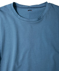 72/T オーガニックコットン 強撚 天竺 オーバーサイズ クルーネック Tシャツ  - GRAY BLUE