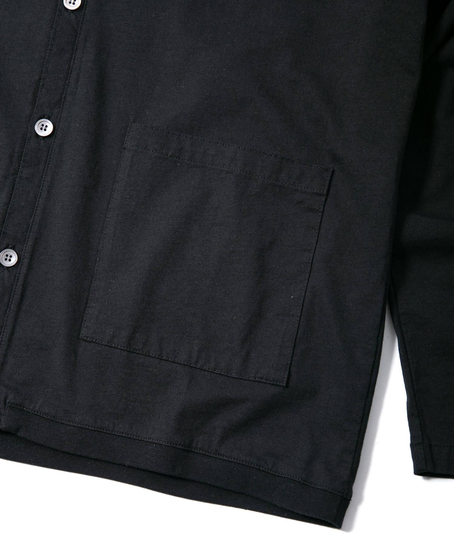 72/T オーガニックコットン 強撚 天竺 カーディガン - BLACK – STRUM