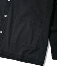 72/T オーガニックコットン 強撚 天竺 カーディガン - BLACK