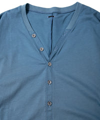 72/T オーガニックコットン 強撚 天竺 カーディガン - GRAY BLUE