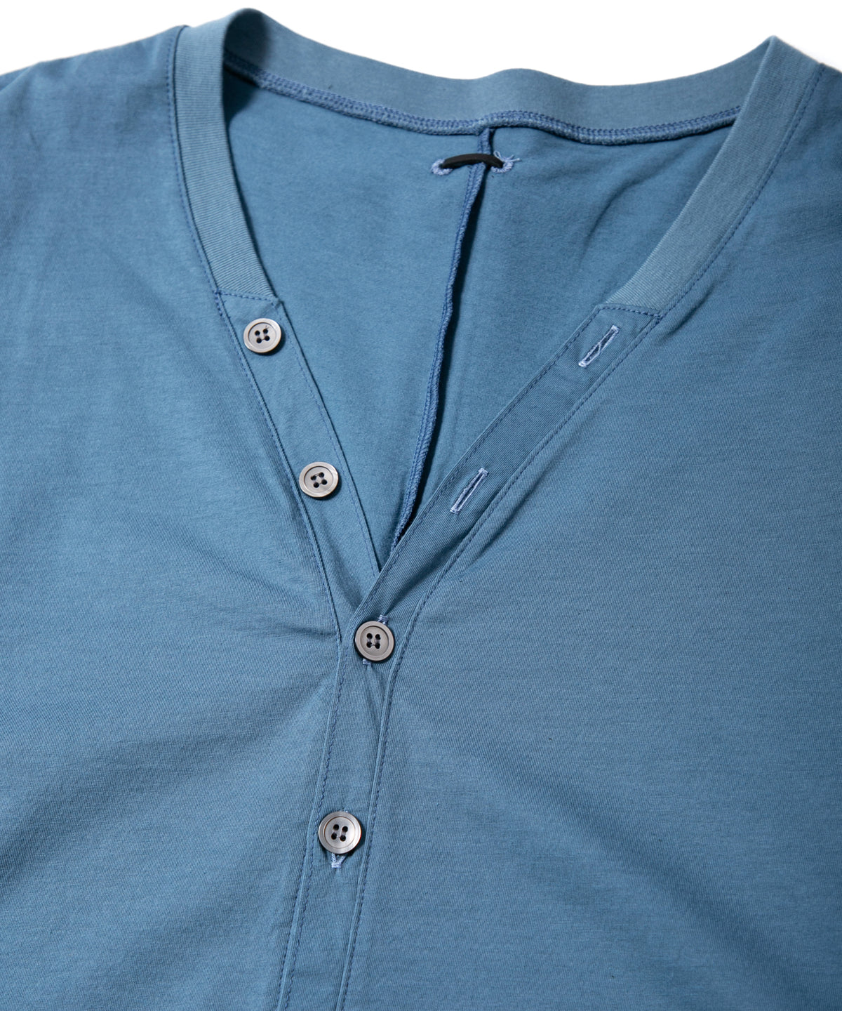 72/T オーガニックコットン 強撚 天竺 カーディガン - GRAY BLUE