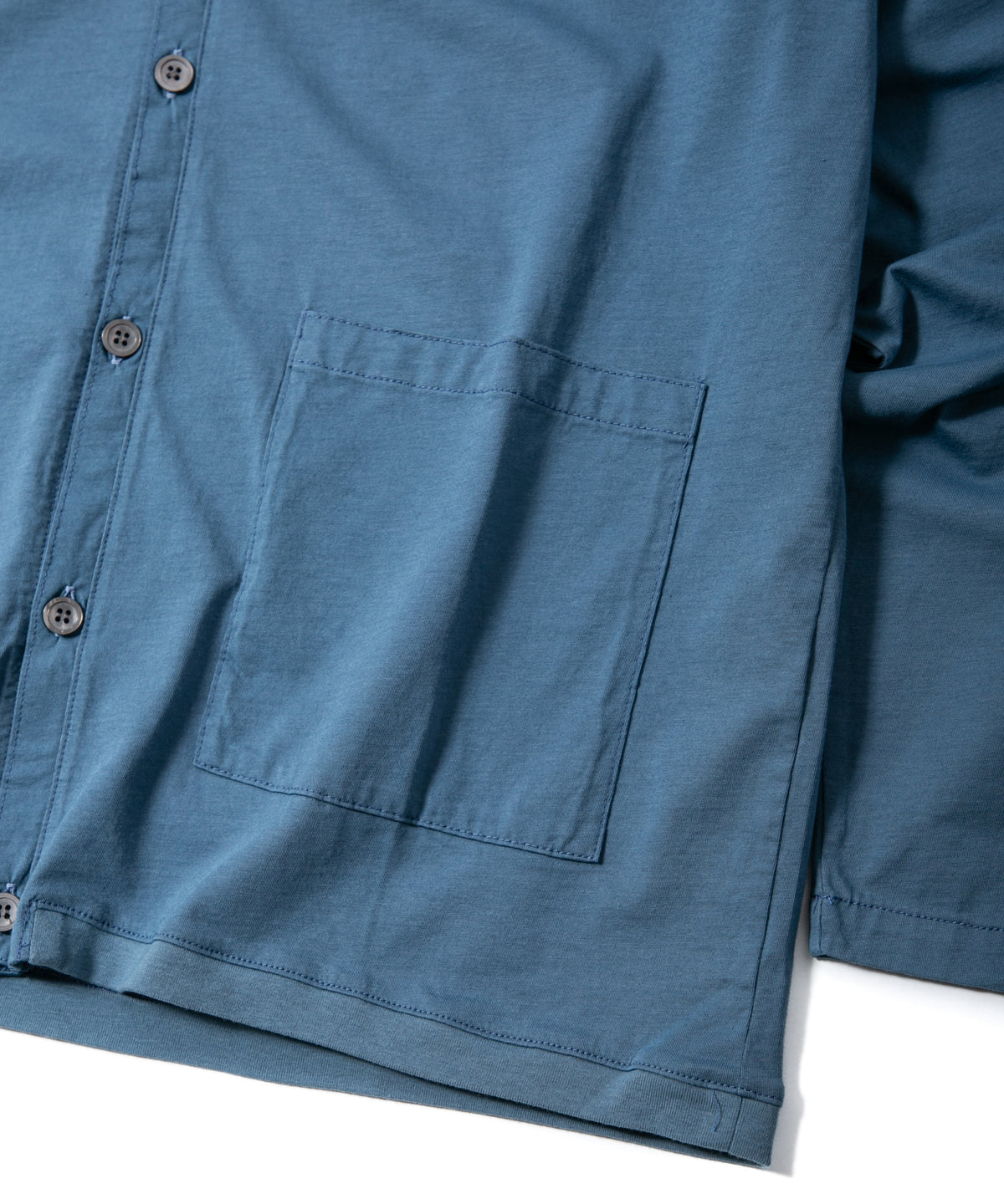 72/T オーガニックコットン 強撚 天竺 カーディガン - GRAY BLUE