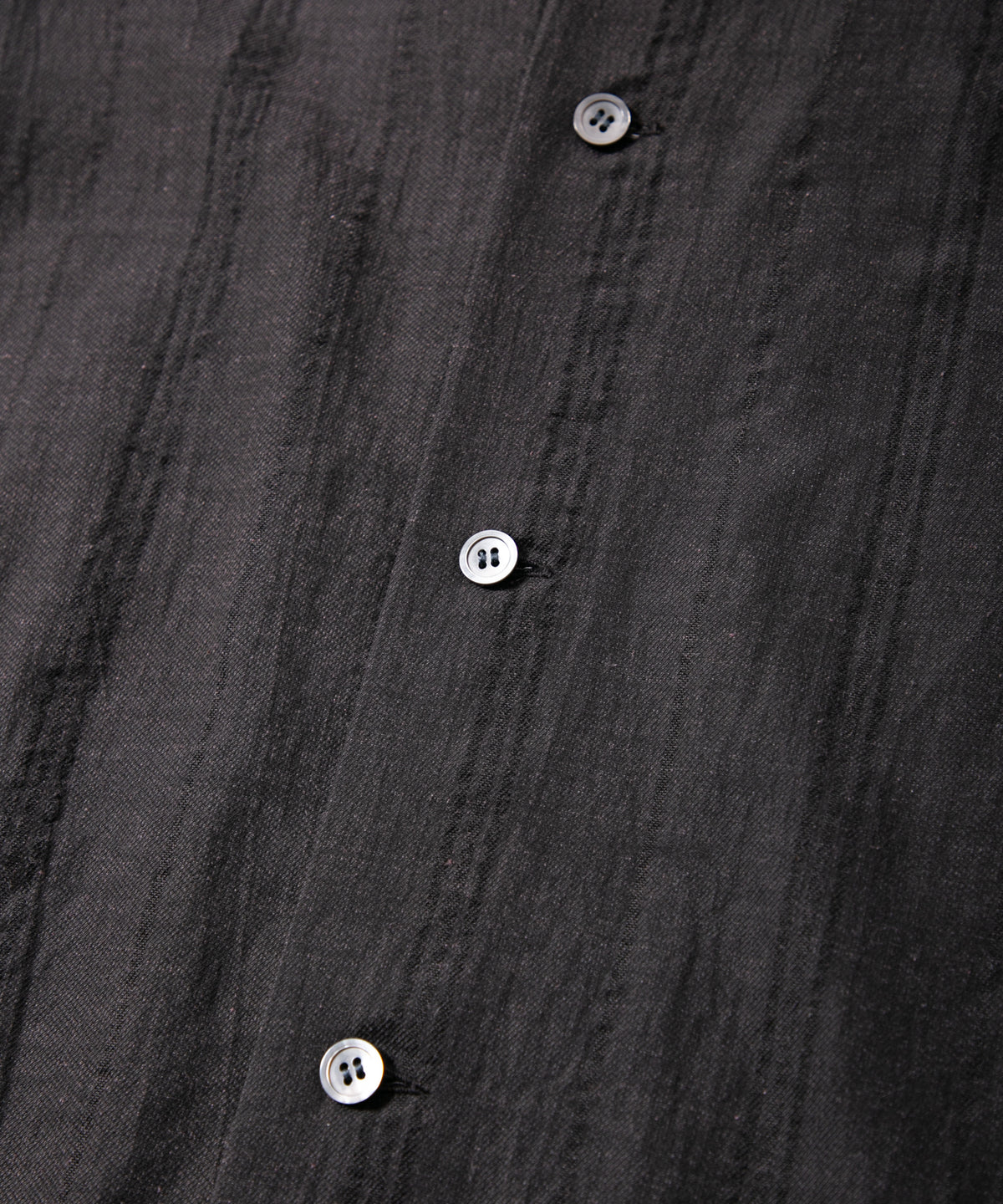 レーヨン コットン リネン ストライプ 半袖 開襟シャツ - GRAY