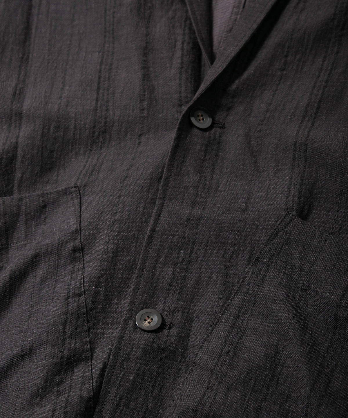 レーヨン コットン リネン ストライプ ロングガウン - GRAY