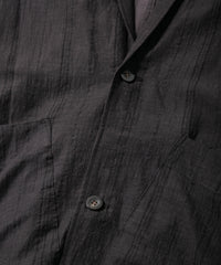 レーヨン コットン リネン ストライプ ロングガウン - GRAY