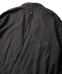 レーヨン コットン リネン ストライプ ロングガウン - GRAY