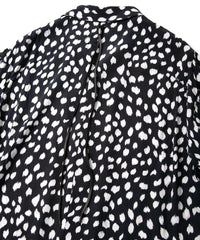 キュプラ レーヨン 豹柄プリントH/S 開襟シャツ  - BLACK