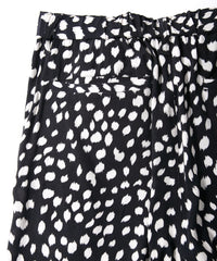キュプラ レーヨン 豹柄プリントショートパンツ - BLACK