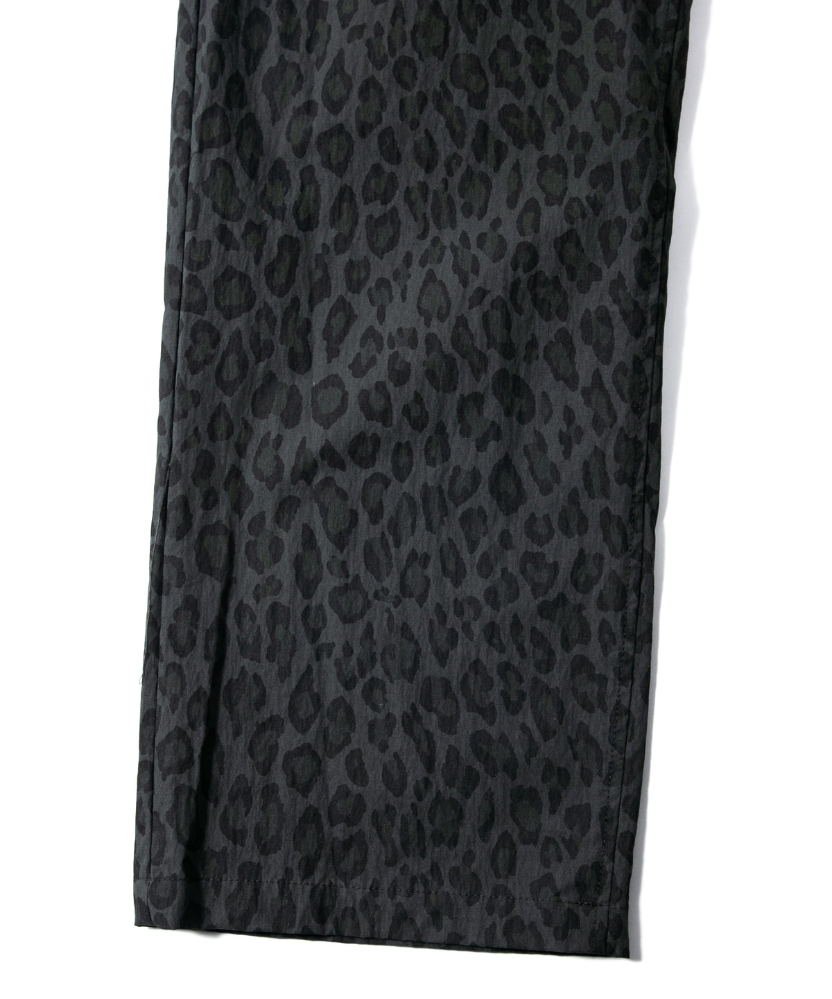 コットン ナイロン豹柄プリント テーパード ワイドパンツ - GRAY