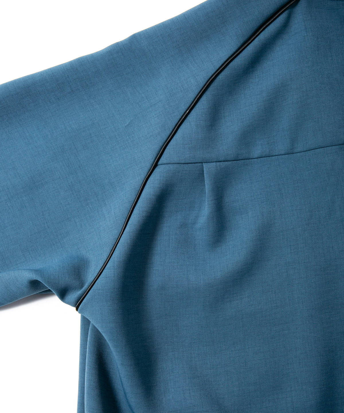 ポリエステル ストレッチ ツイル 半袖 ボーリングシャツ  - BLUE GREEN