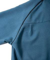 ポリエステル ストレッチ ツイル 半袖 ボーリングシャツ  - BLUE GREEN