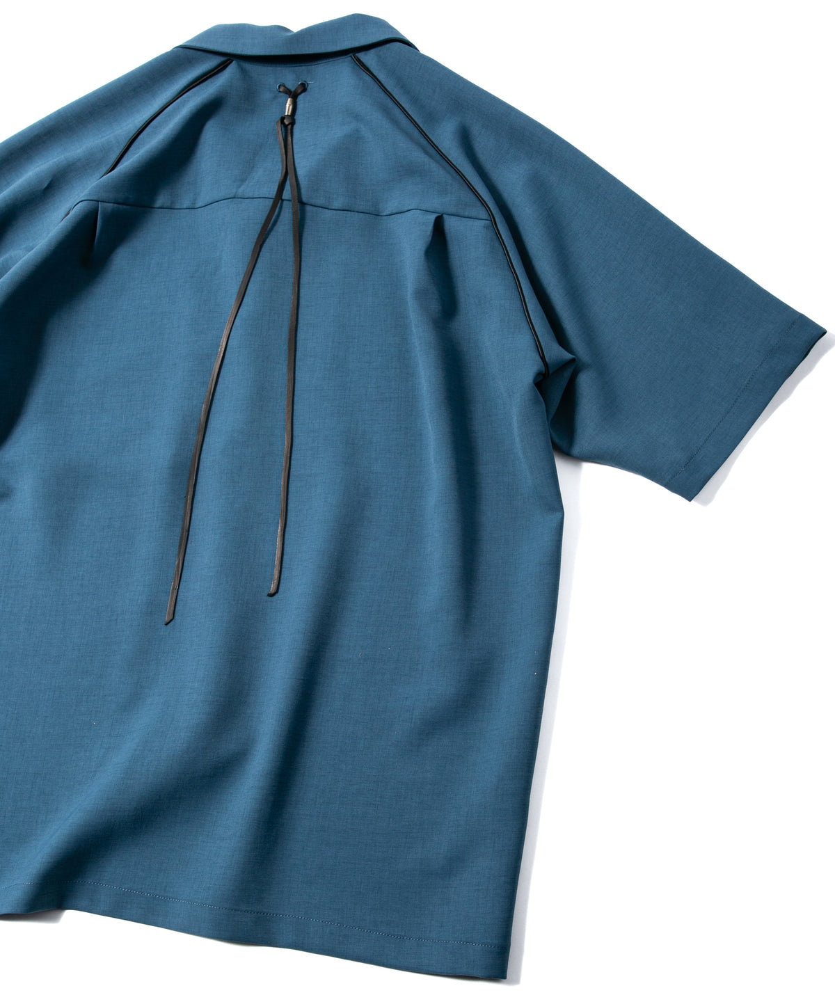 ポリエステル ストレッチ ツイル 半袖 ボーリングシャツ  - BLUE GREEN