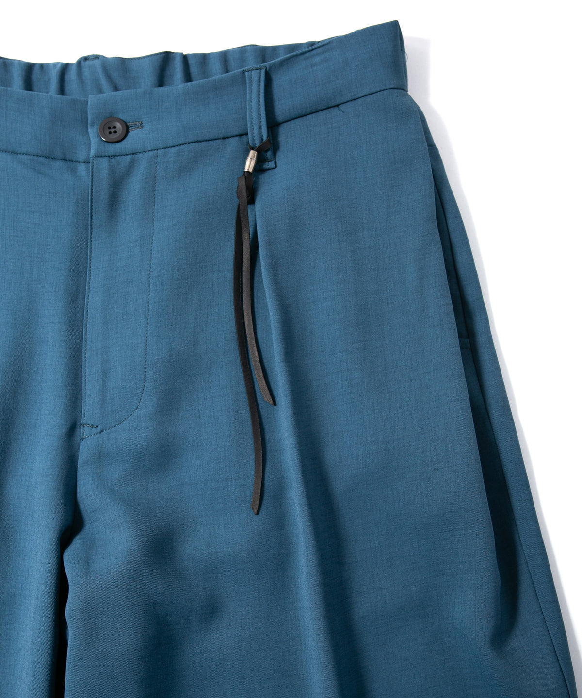 ポリエステル ストレッチ ツイル バレルワイドパンツ - BLUE GREEN