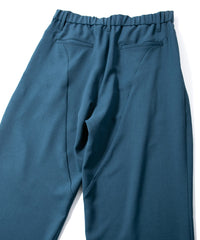 ポリエステル ストレッチ ツイル バレルワイドパンツ - BLUE GREEN