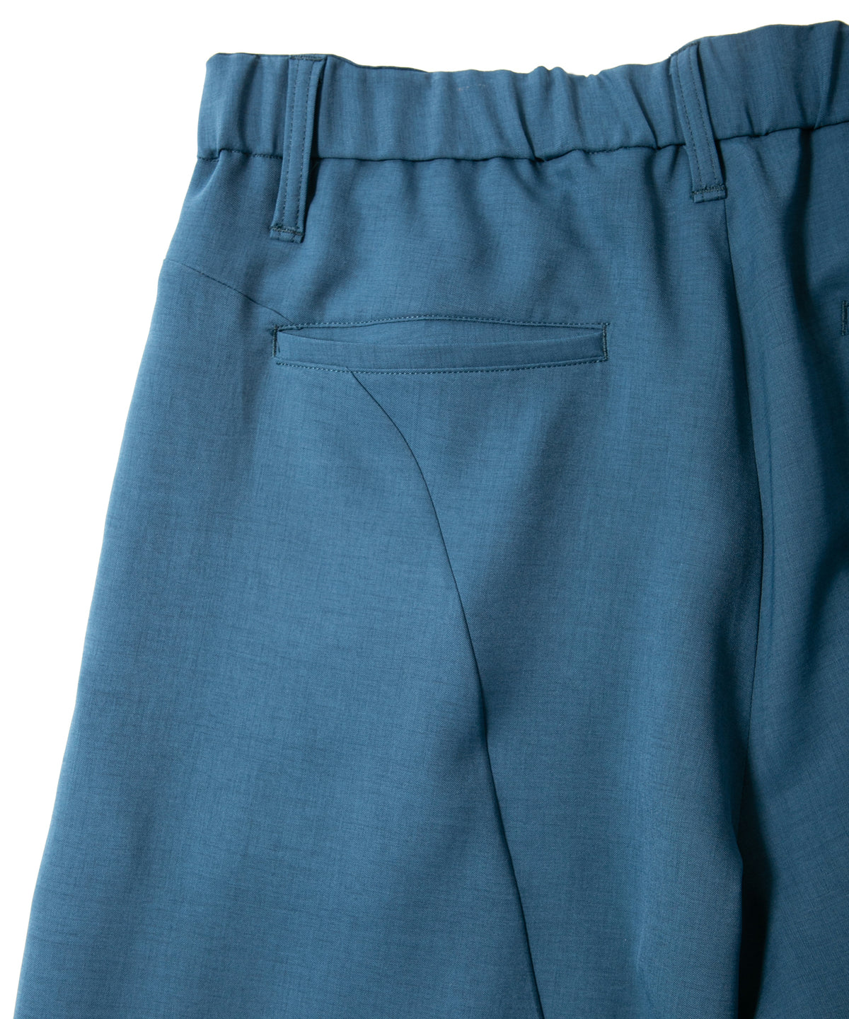 ポリエステル ストレッチ ツイル バレルワイドパンツ - BLUE GREEN