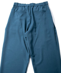 ポリエステル ストレッチ ツイル バレルワイドパンツ - BLUE GREEN