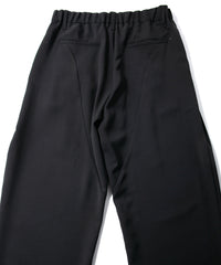 ポリエステル ストレッチ ツイル バレルワイドパンツ - BLACK