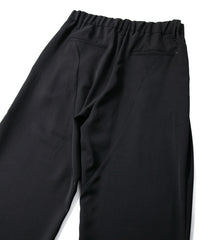 ポリエステル ストレッチ ツイル バレルワイドパンツ - BLACK