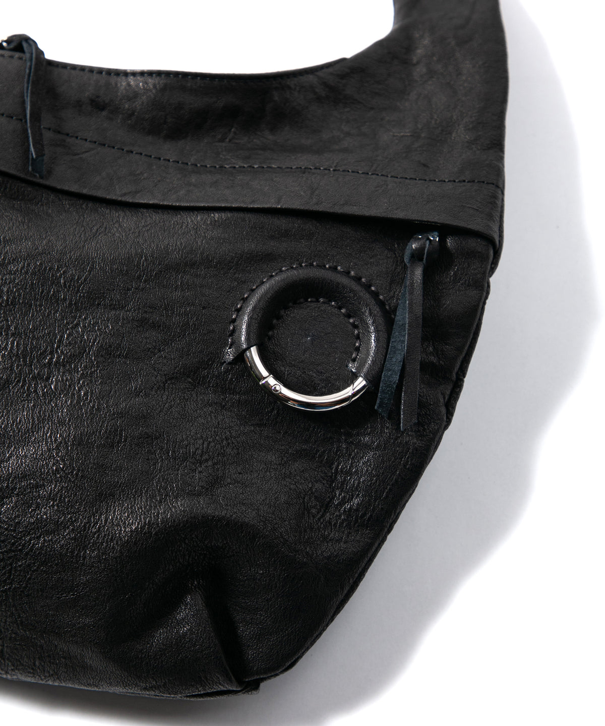 フルタンニン ピット鞣し シュリンク ホースハイド SHAFTER バナナバッグ  - BLACK