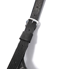 フルタンニン ピット鞣し シュリンク ホースハイド SHAFTER バナナバッグ  - BLACK
