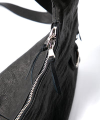 フルタンニン ピット鞣し シュリンク ホースハイド SHAFTER バナナバッグ  - BLACK