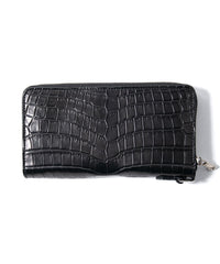 Nile Crocodile（Niloticus Crocodile）Round Wallet - BLACK