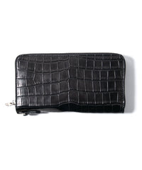 Nile Crocodile（Niloticus Crocodile）Round Wallet - BLACK