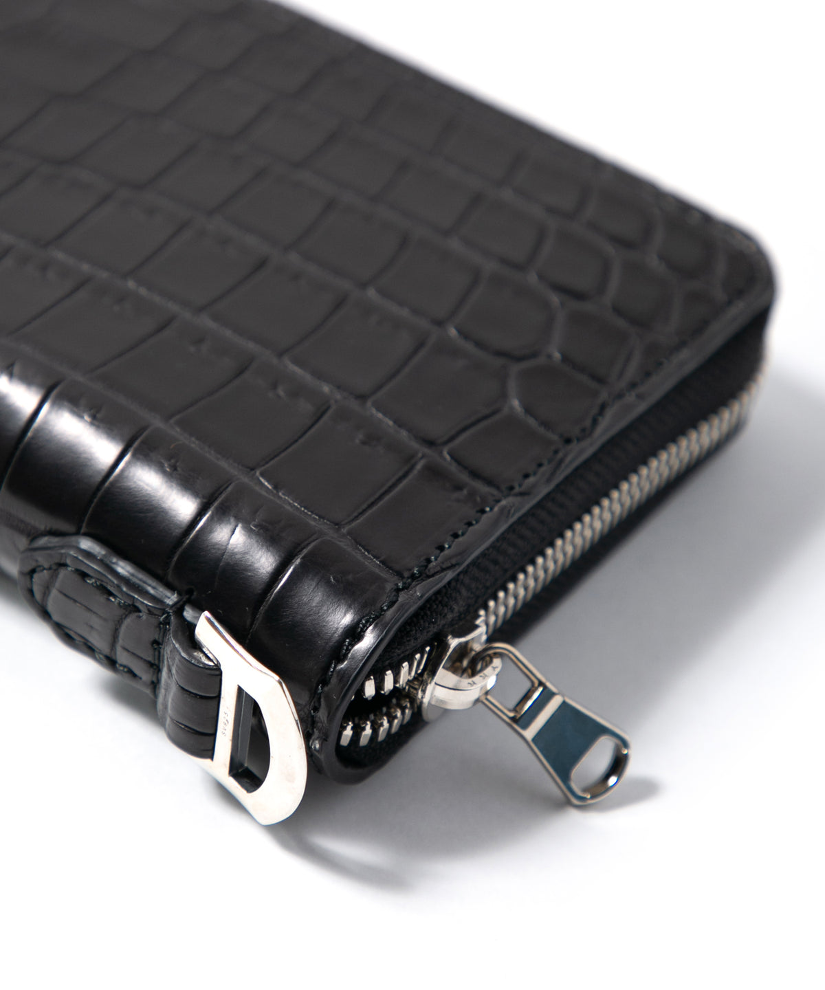 Nile Crocodile（Niloticus Crocodile）Round Wallet - BLACK