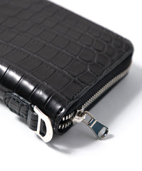 Nile Crocodile（Niloticus Crocodile）Round Wallet - BLACK