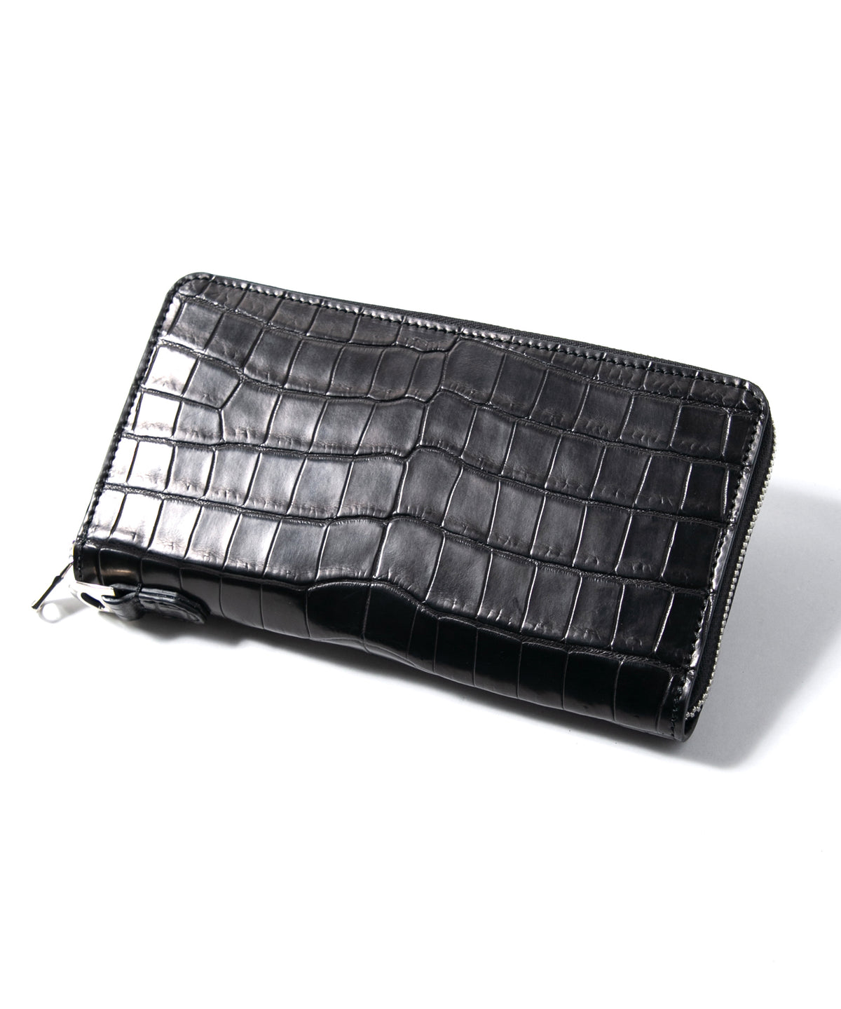 Nile Crocodile（Niloticus Crocodile）Round Wallet - BLACK