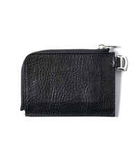 Pit Vegetable Full Tanned Shrunken Steer hide L Wallet - BLACK