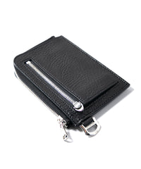 Pit Vegetable Full Tanned Shrunken Steer hide L Wallet - BLACK
