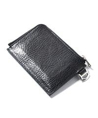 Pit Vegetable Full Tanned Shrunken Steer hide L Wallet - BLACK