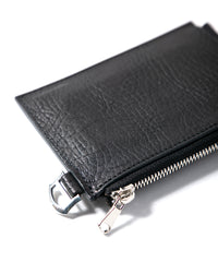 Pit Vegetable Full Tanned Shrunken Steer hide L Wallet - BLACK