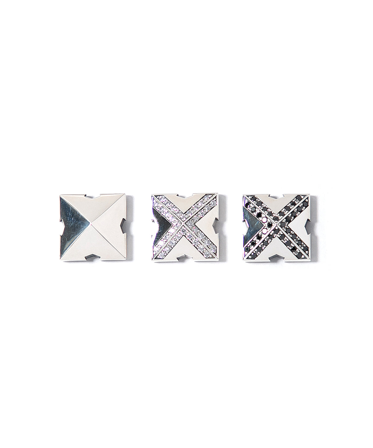 Snap Studs - SILVER x BLACK