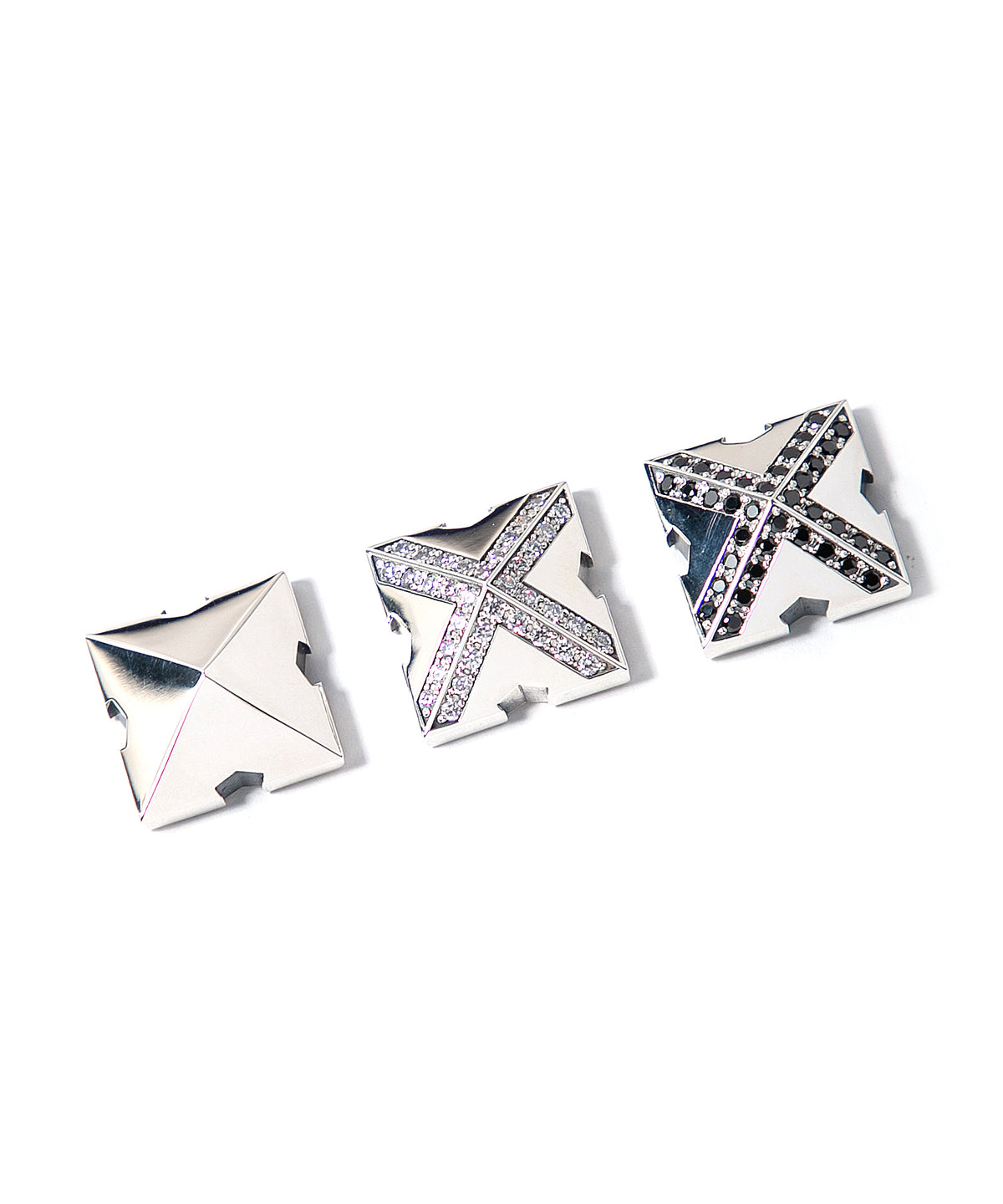 Snap Studs - SILVER x BLACK