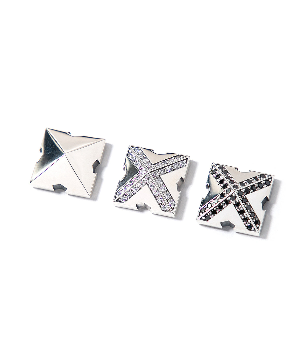 Snap Studs - SILVER x BLACK