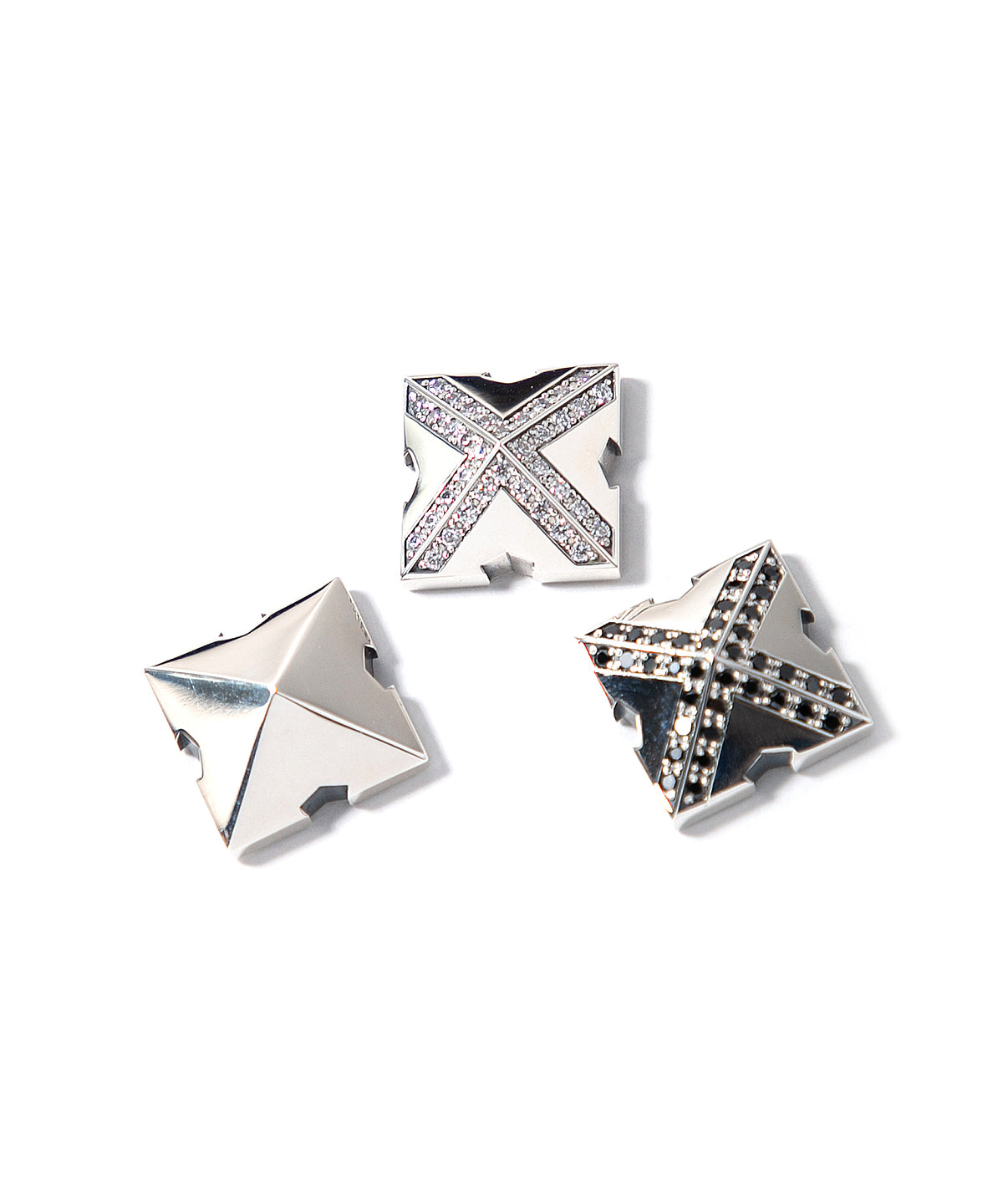 Snap Studs - SILVER x BLACK